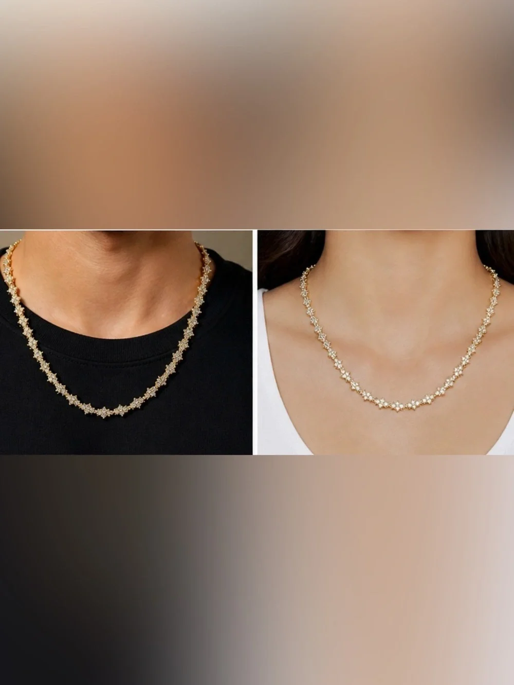 Gold Tone Unisex Tennis Chain Necklace – 22” 🖤 - Picture 5 of 6